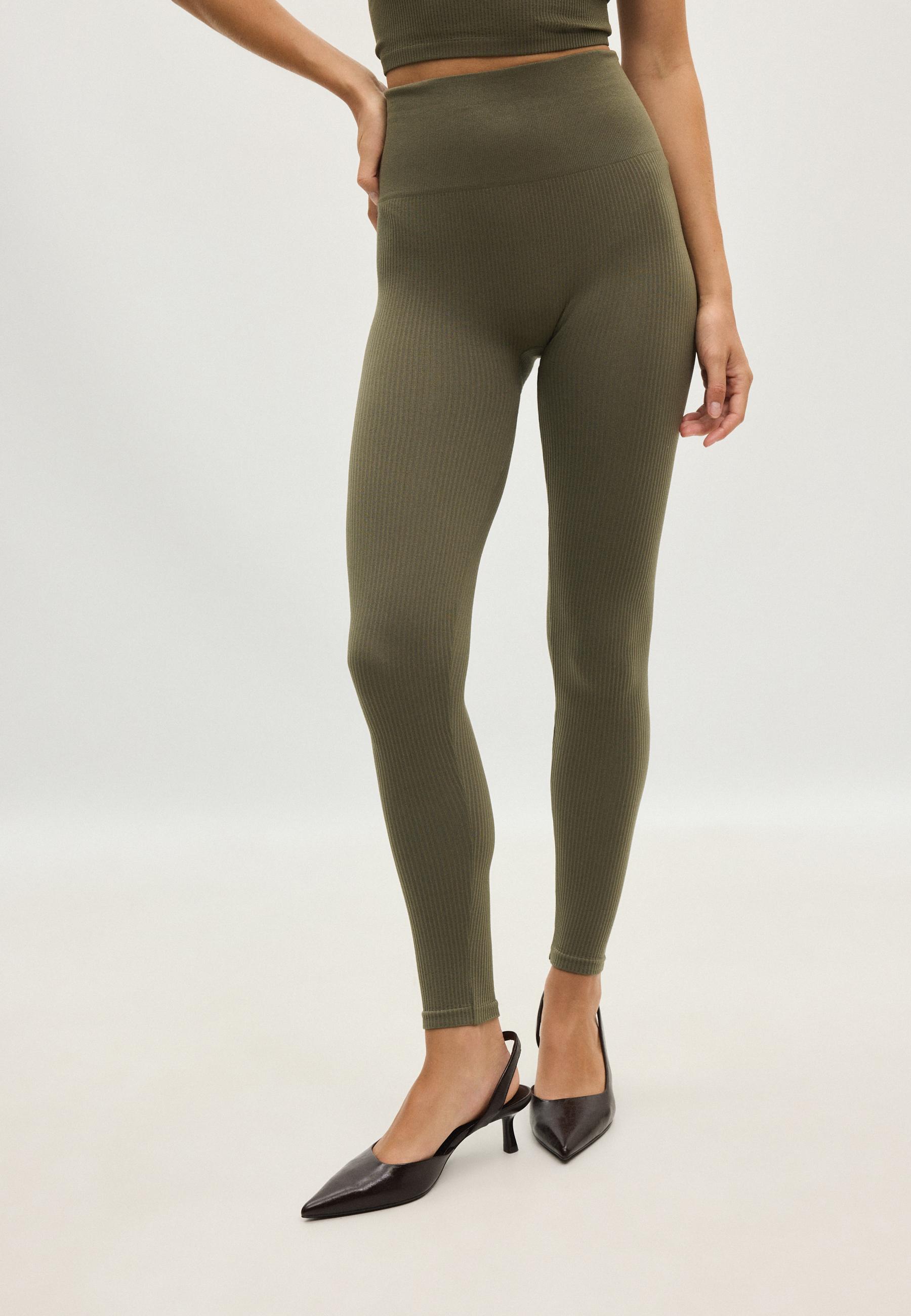 High-waist seamless leggings — Khaki