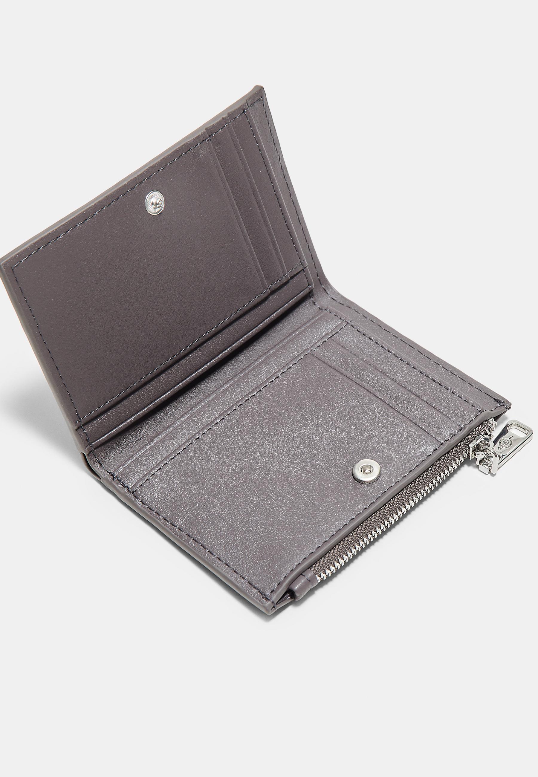 Stitched card holder purse — Dark grey