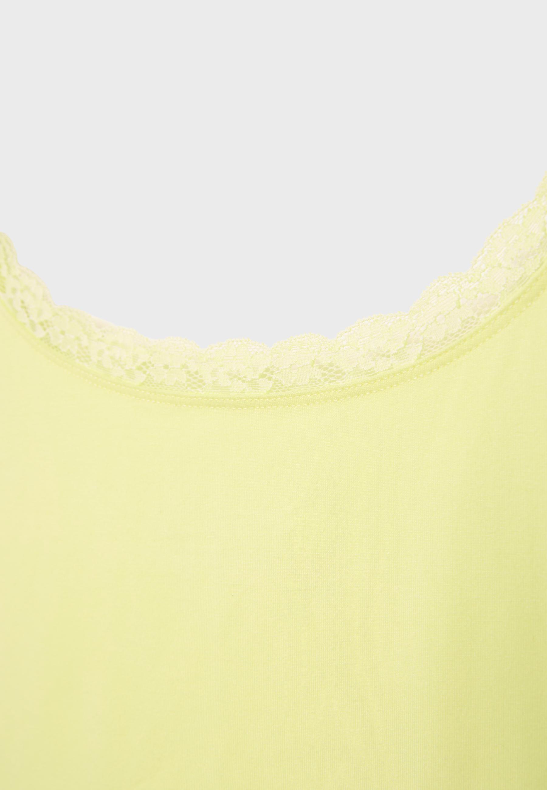 Lace trim strappy top — Pastel yellow