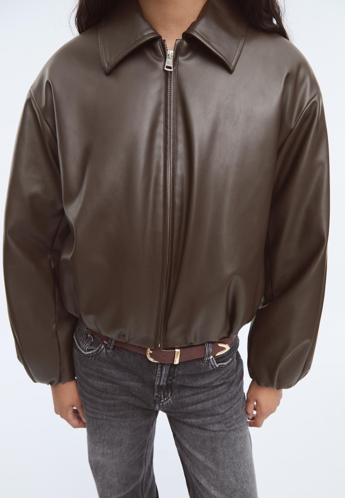 Gesteppte Bomberjacke aus Kunstleder Mode für Damen