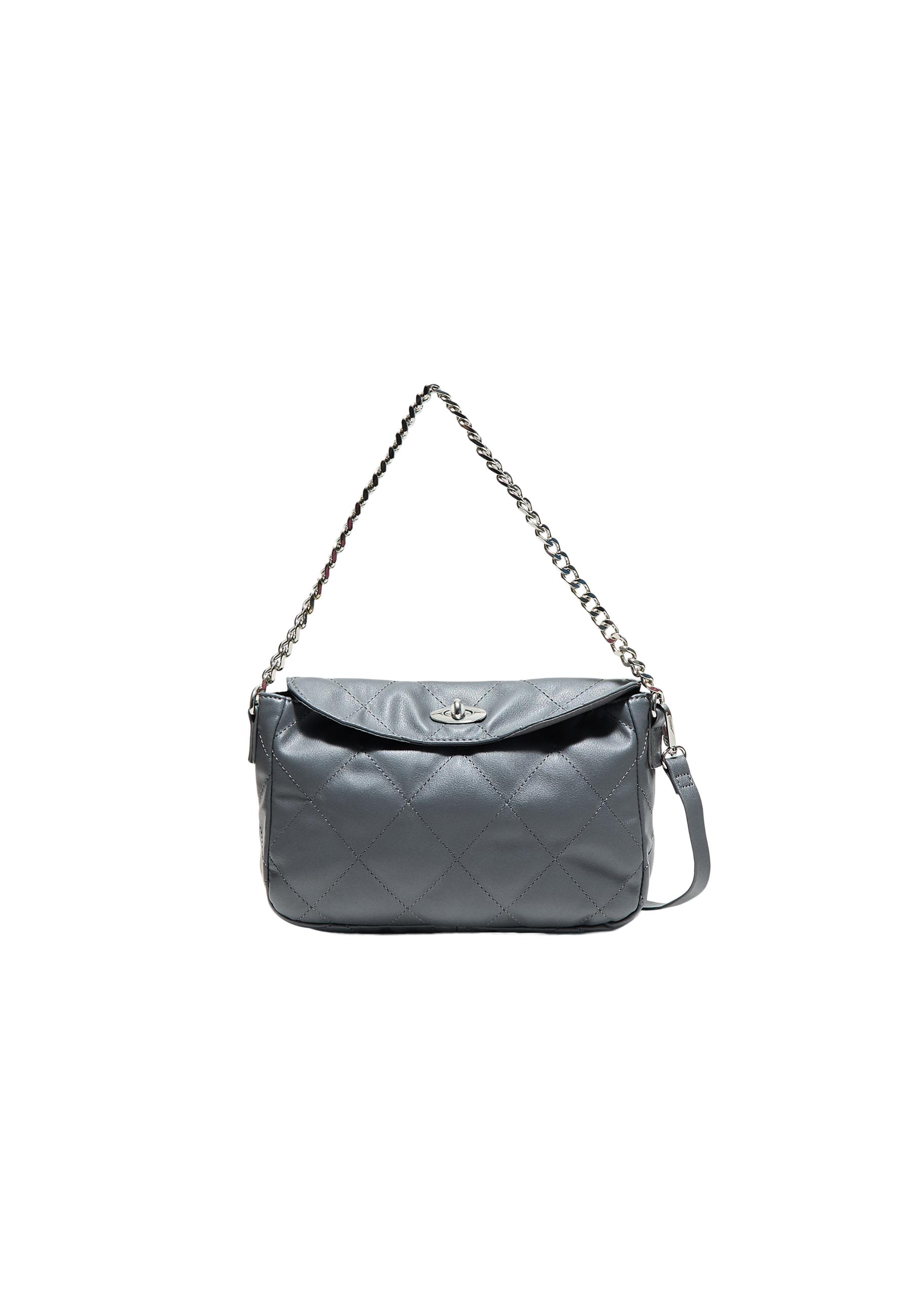 Quilted chain shoulder bag — Dark grey