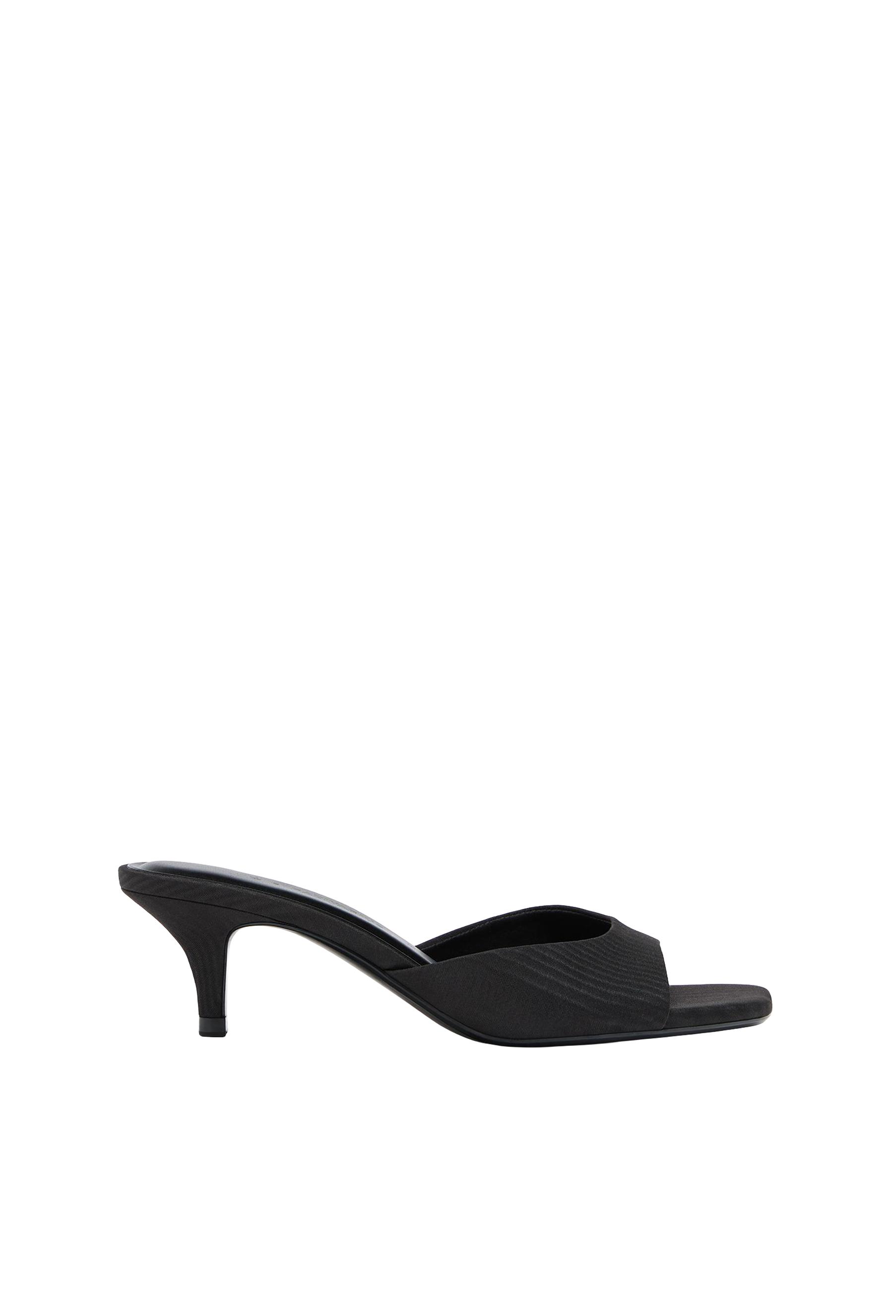 Heeled mule sandals — BLACK