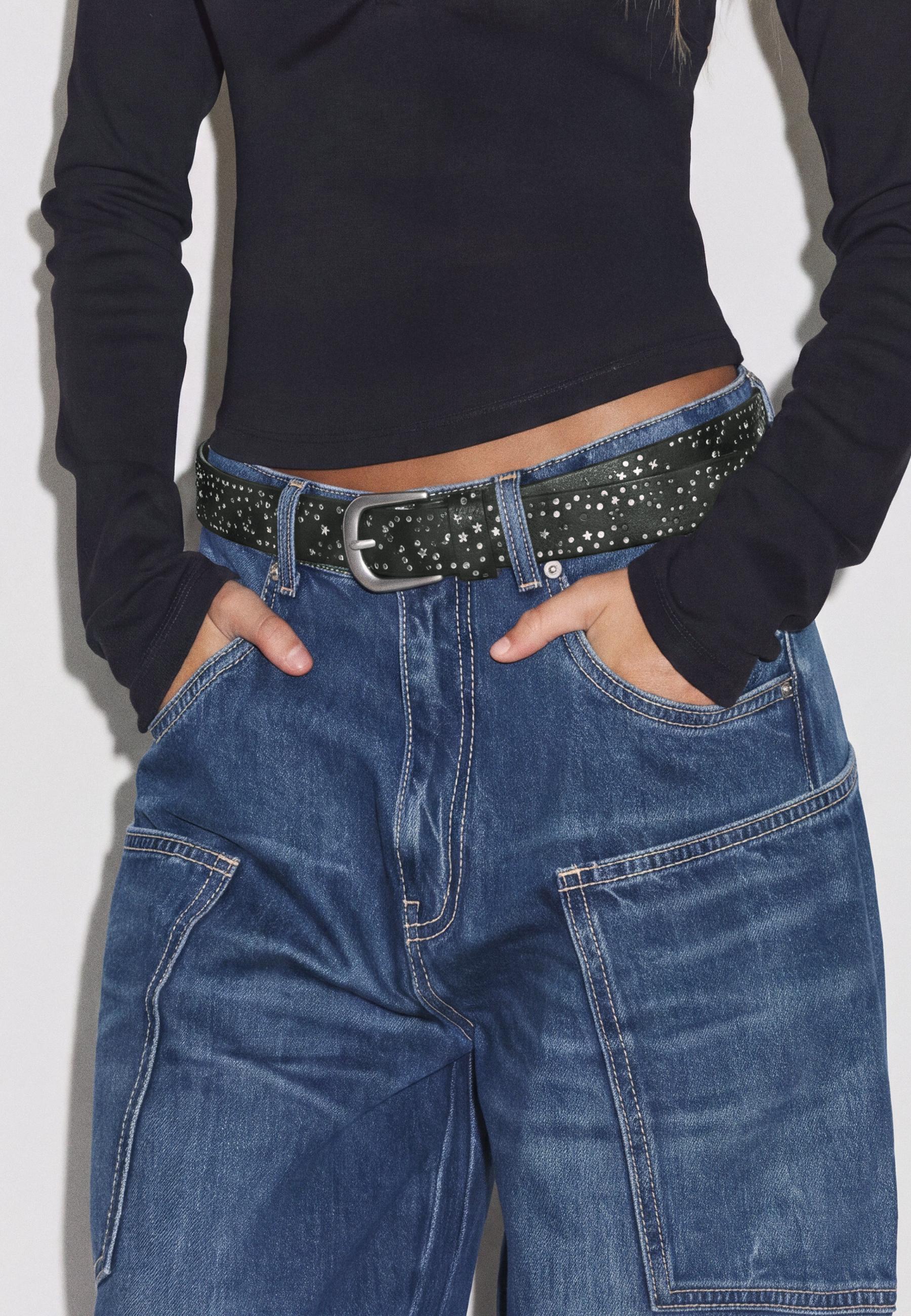 Star and stud belt — Khaki