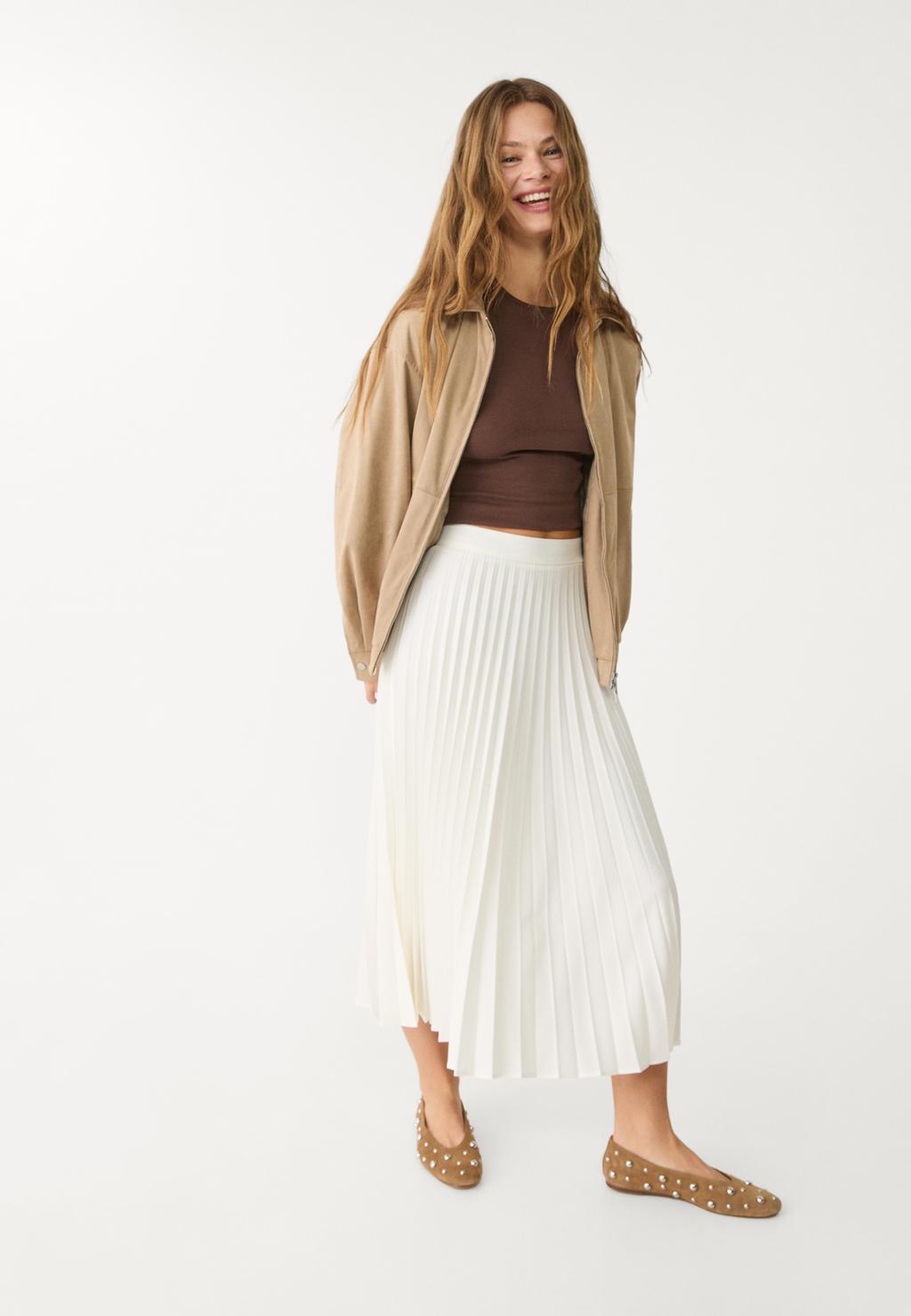 Pleated midi skirt