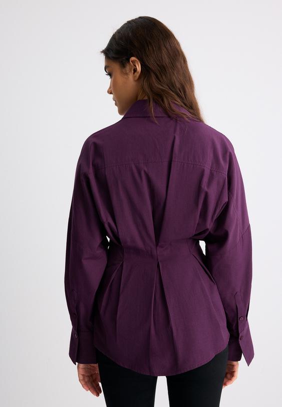camisa popelina com pregas