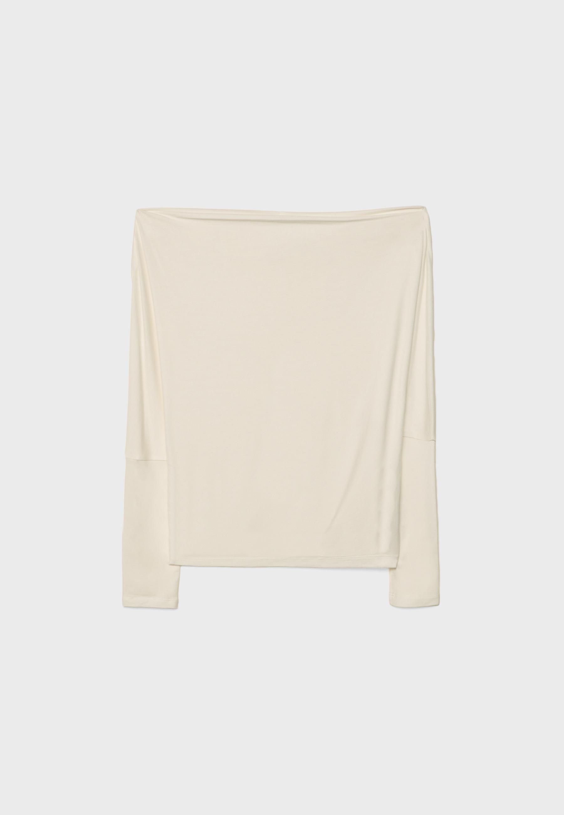 Asymmetric modal top — Ecru