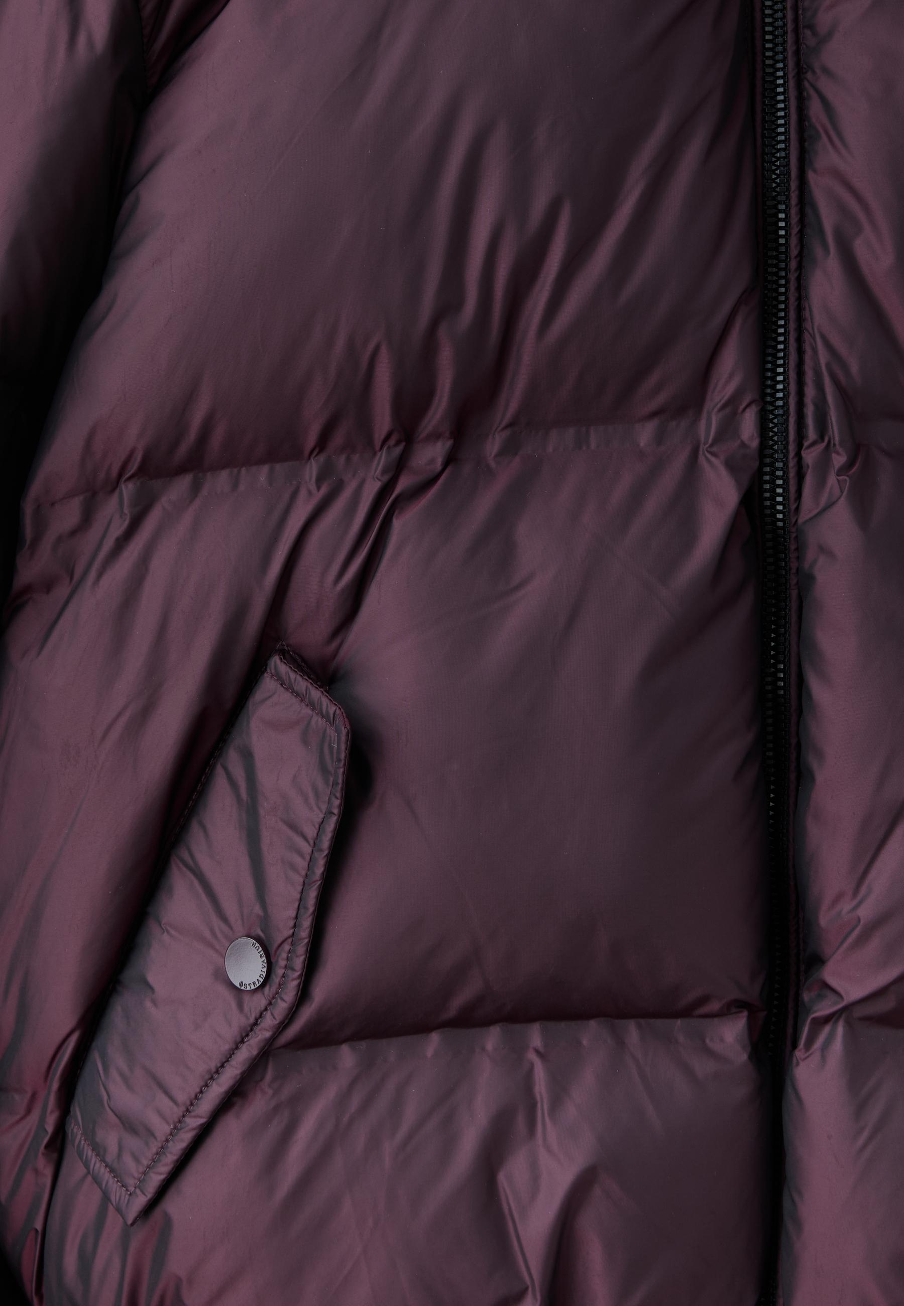 Hooded shiny padded jacket — Dark purple