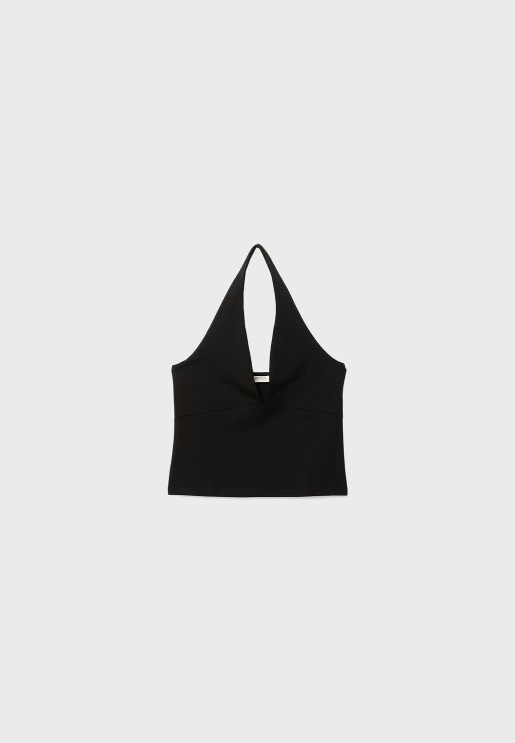 Top halter escote pico