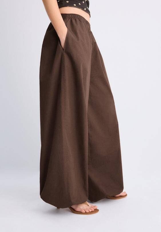 Hacimli poplin pantolon - Görsel 3