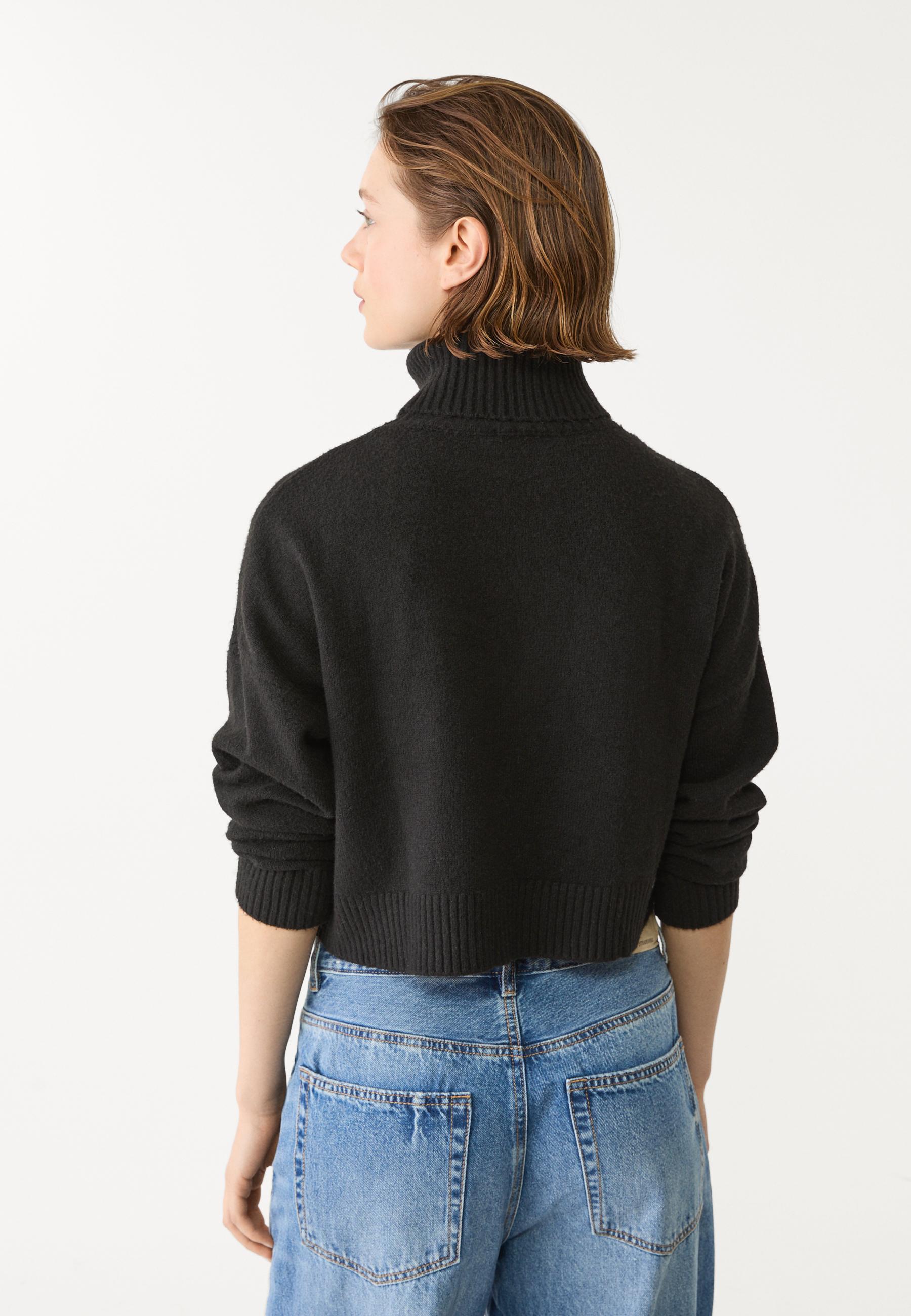 todayful Slit Neck Knit ブラック slit turtle neck knit – louren store