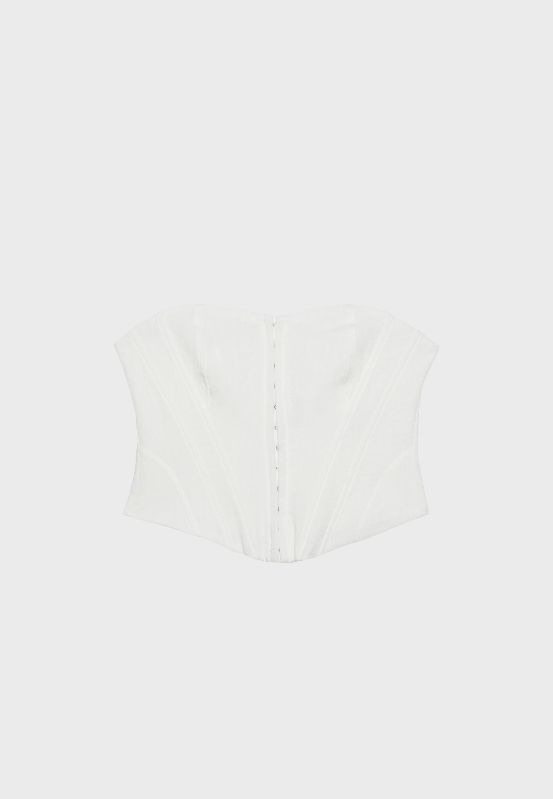 Lace-up corset — White