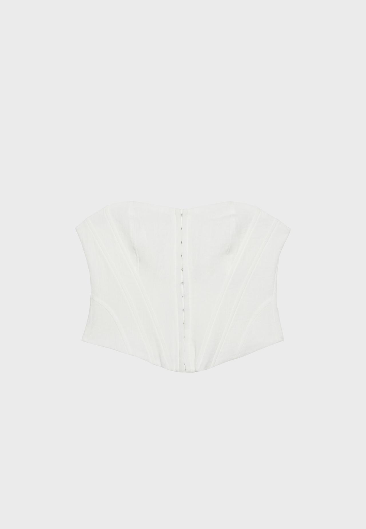 Lace-up corset — White