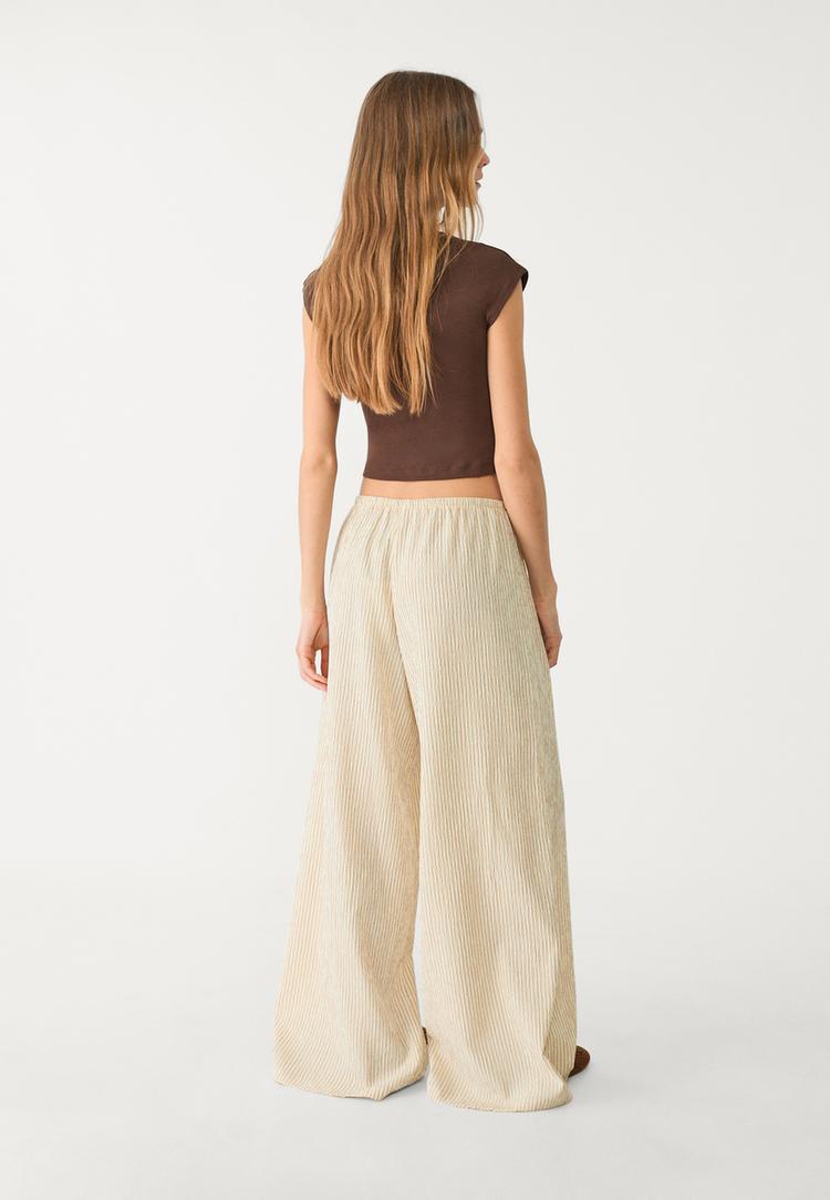pantalon fluido largo rayas