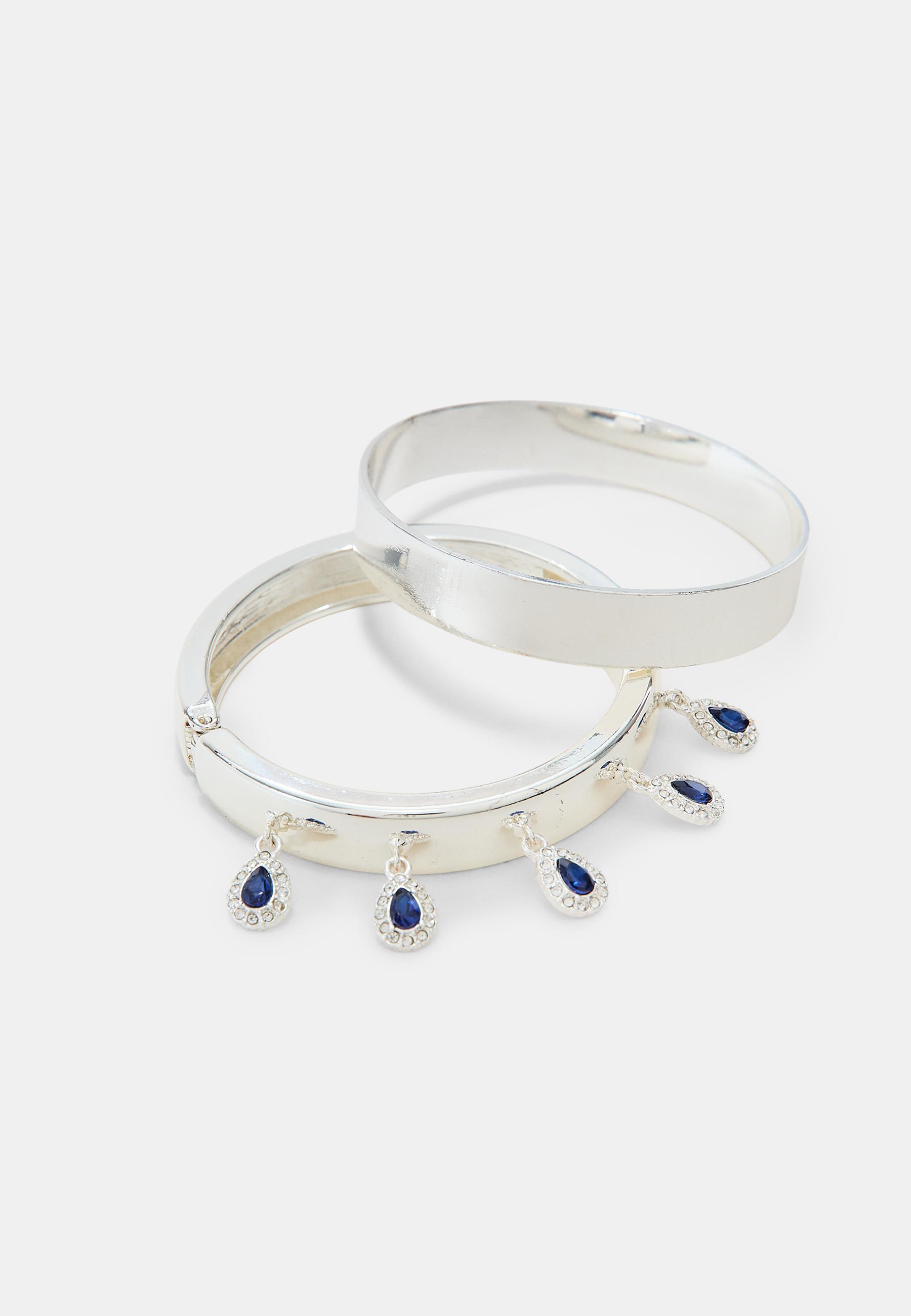 Jewelled charm bracelet set — Grey
