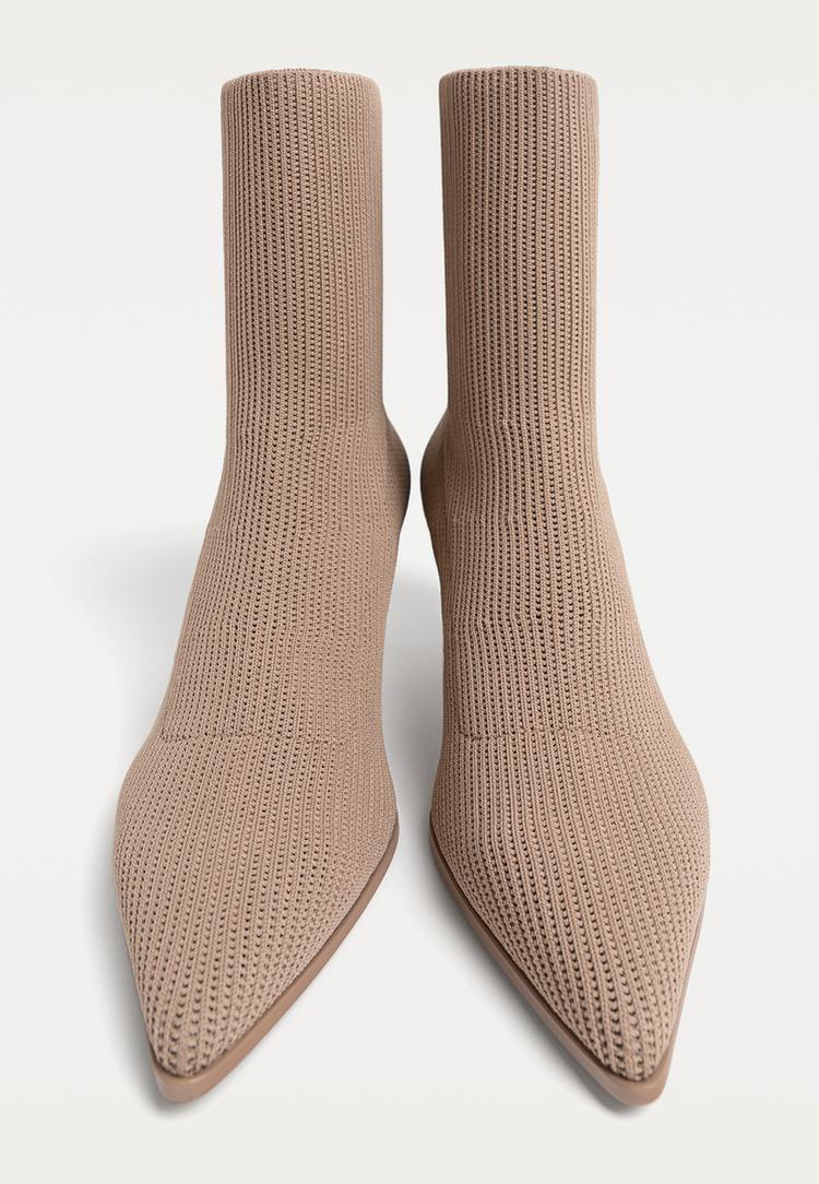 botines de tacon knit