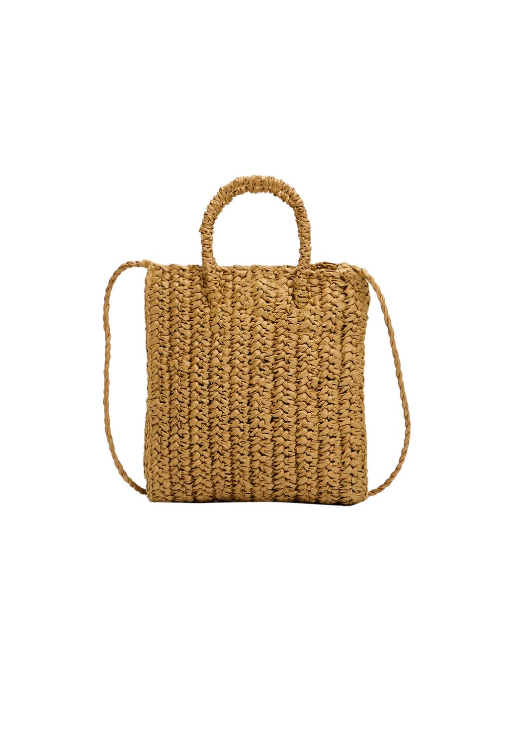 Sac bandoulière style raphia