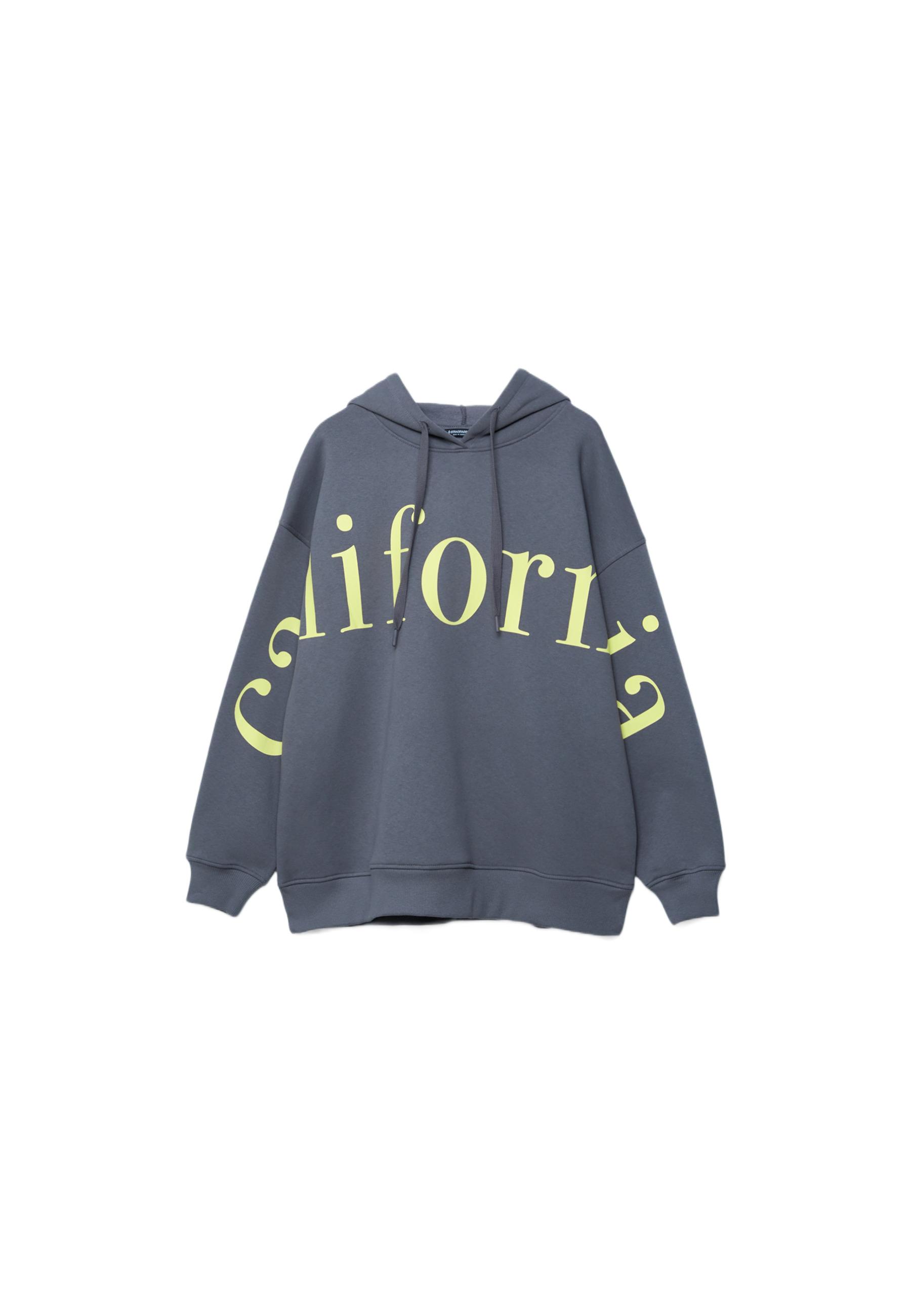 Printed hoodie — Dark grey