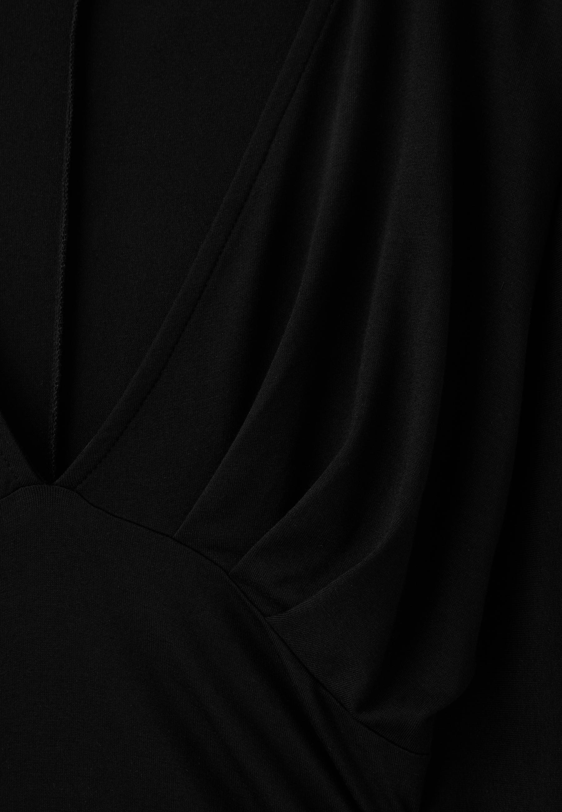 Long sleeve V-neck T-shirt — Black
