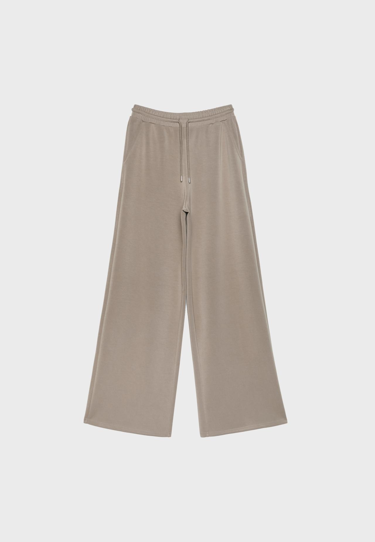 Soft-touch palazzo jogger trousers — Beige