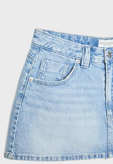 D62 denim skort — LIGHT BLEACH 9