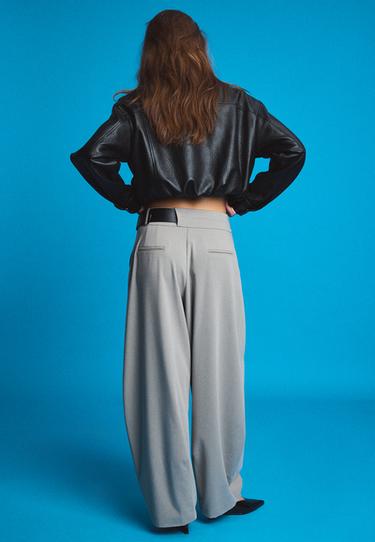 Smart trousers with belt and darts — Grey 5