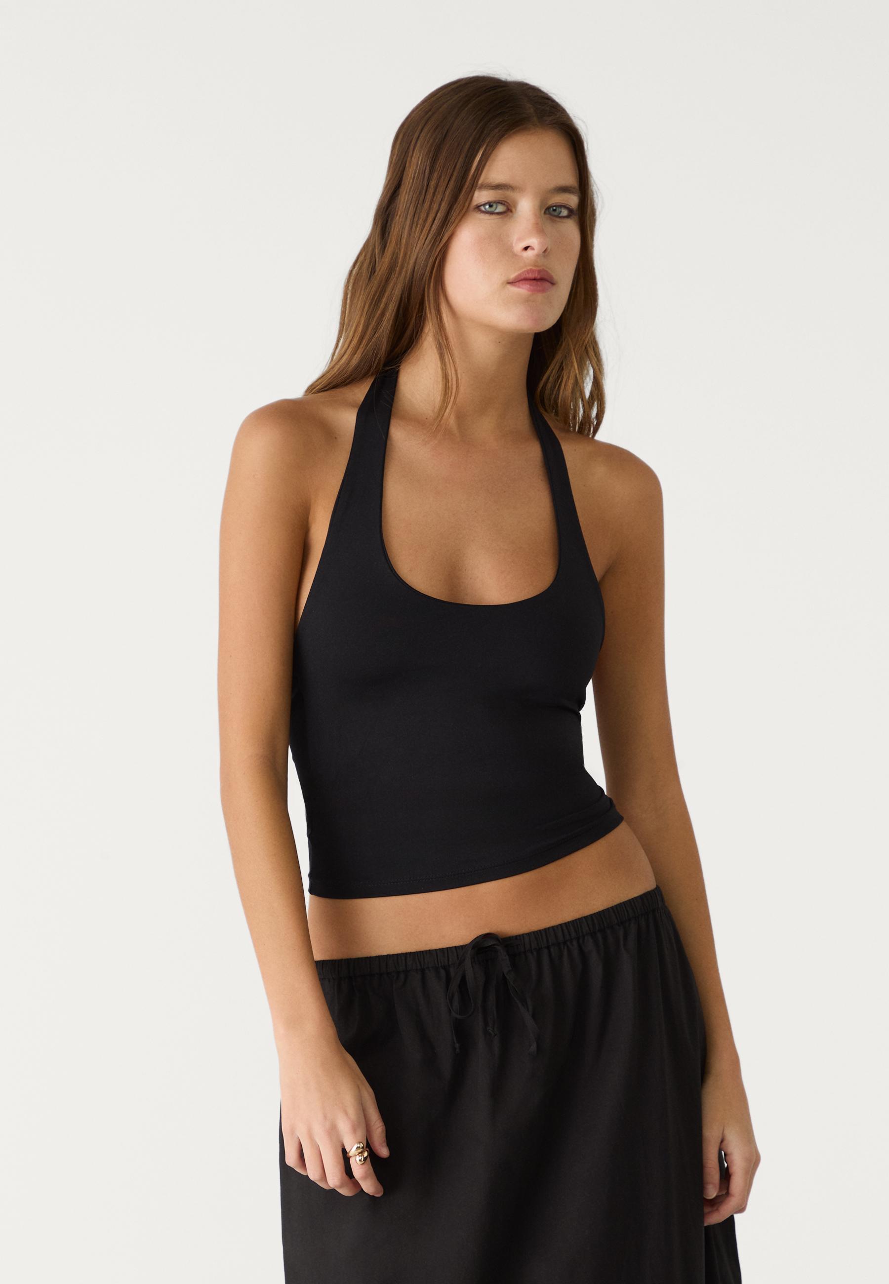 Halter neck T-shirt — Black