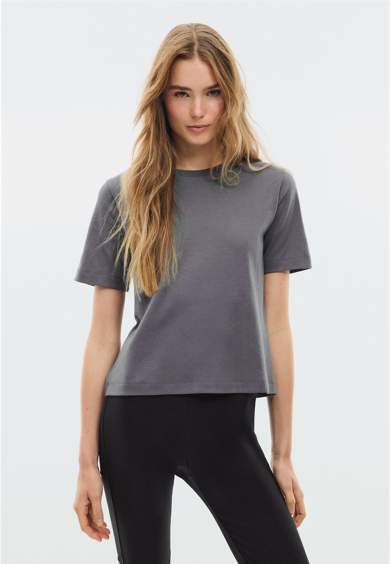 B01 Heavy weight regular fit basic T-shirt — Dark grey