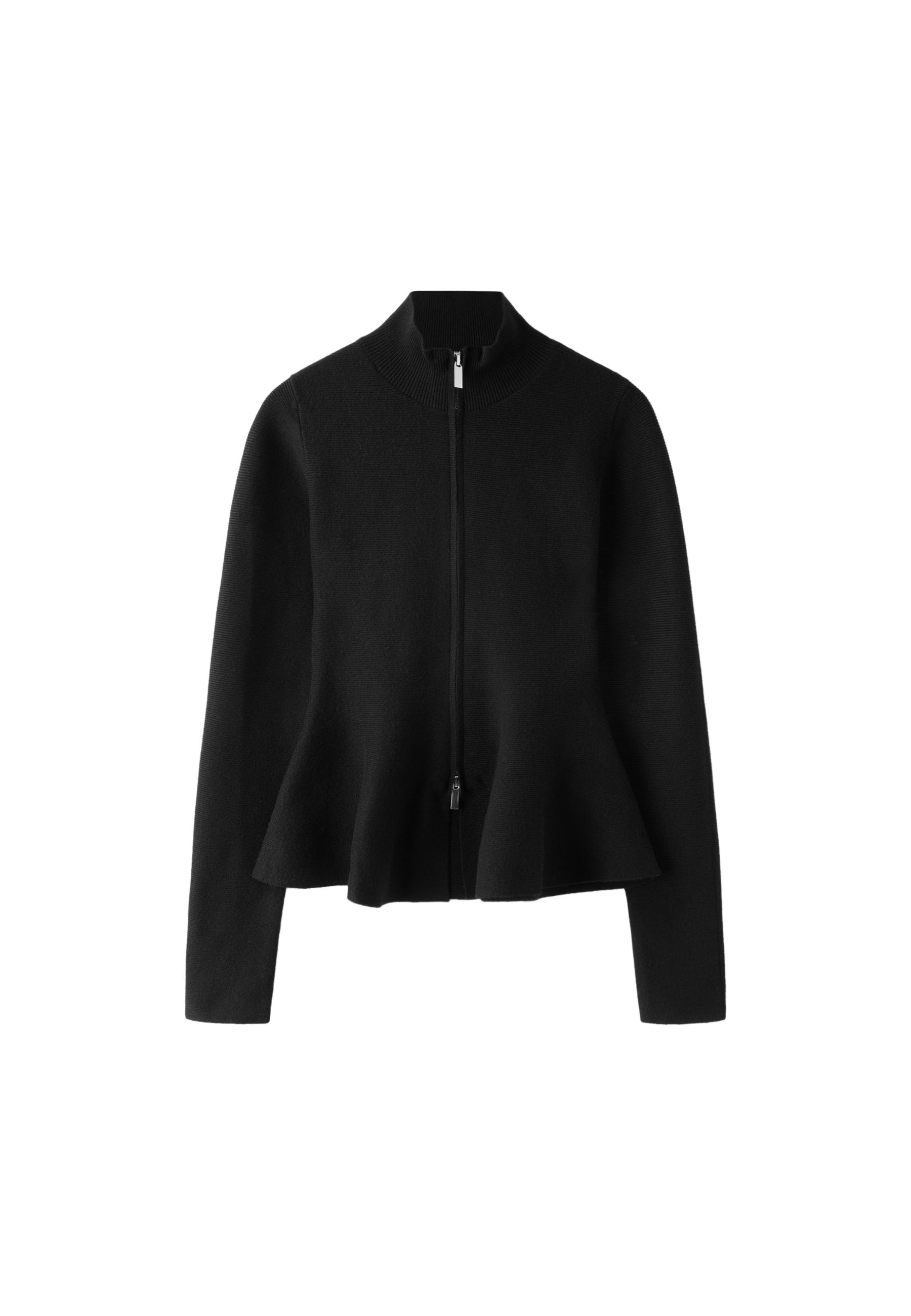 Peplum knit sweater — Black
