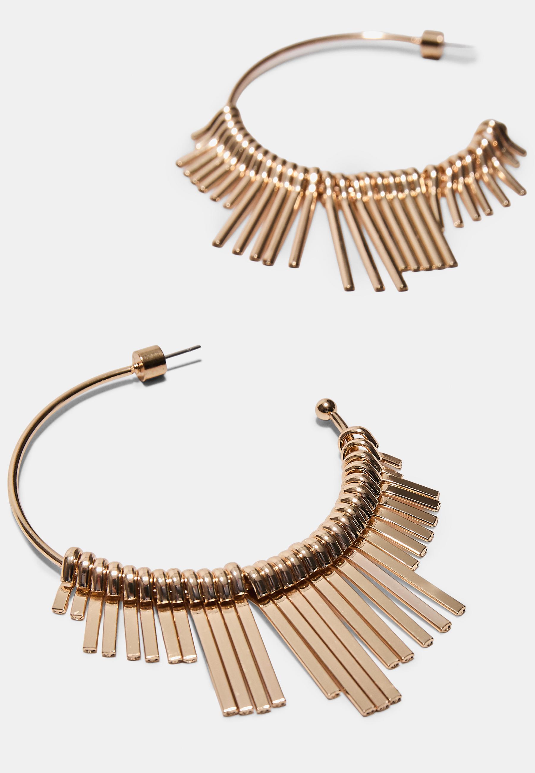 Dangle hoop earrings — Gold