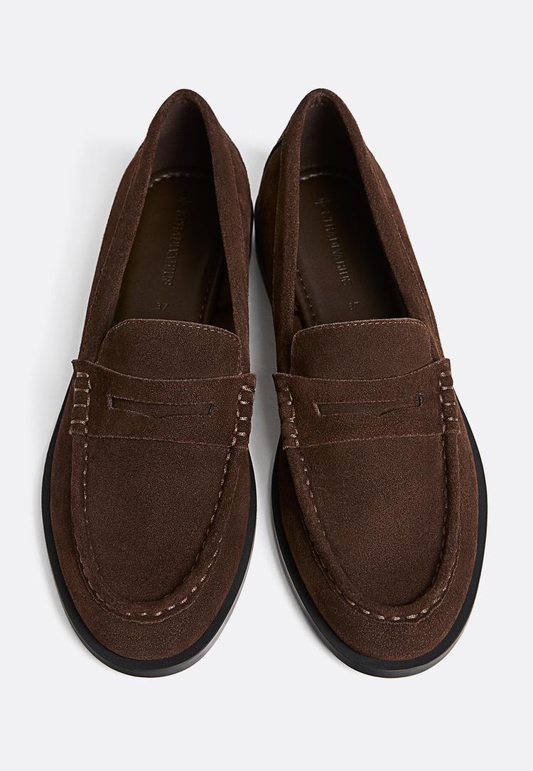 leather moccasin with thin sole
