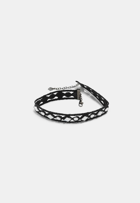 aynalı choker kolye