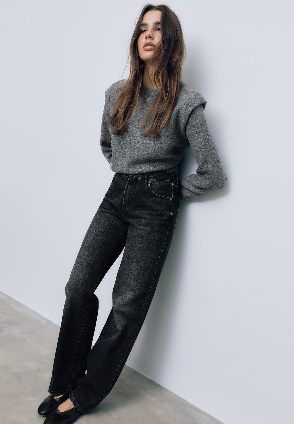 Straight Fit Jeans mit weitem Bein D92