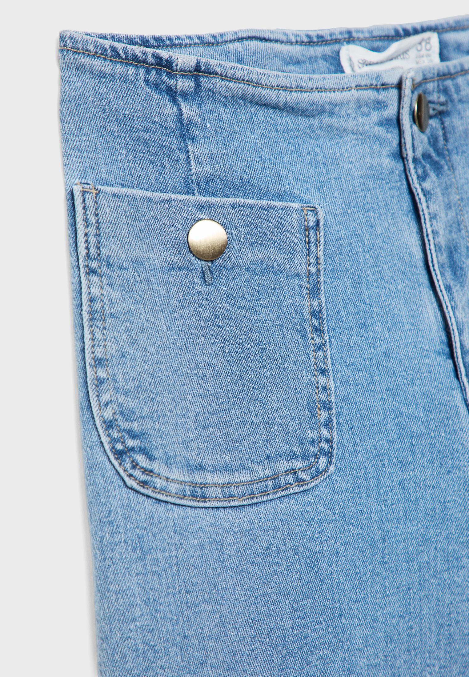 D77 Minimalist jeans with pockets — MEDIUM LIGHT BLUE DENIM