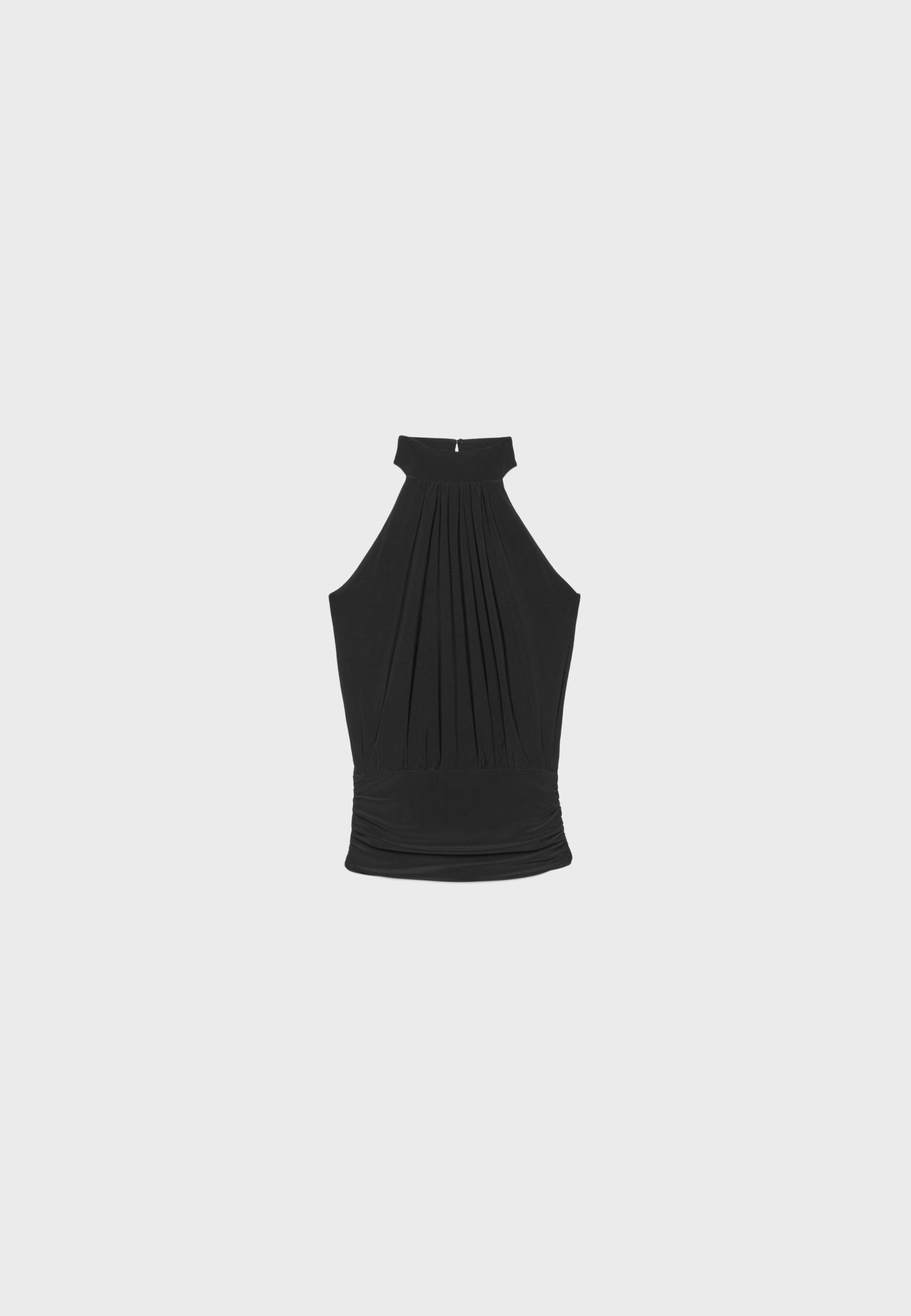 Puff-effect halter top — Black