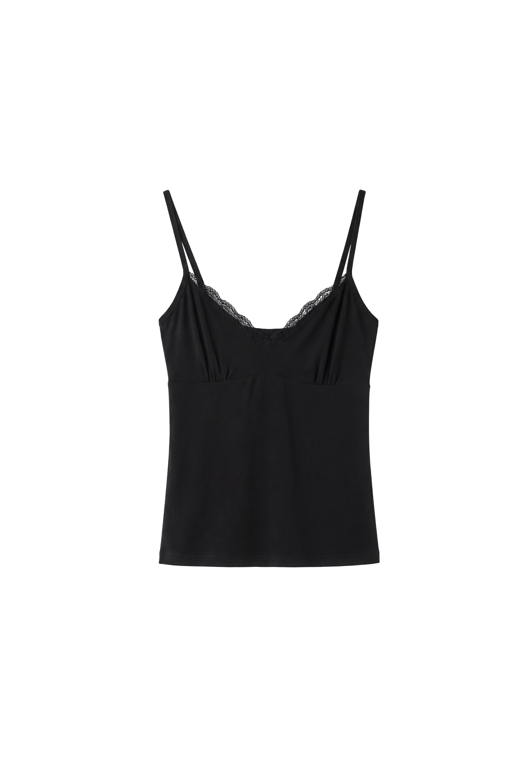 Strappy lace top — Black