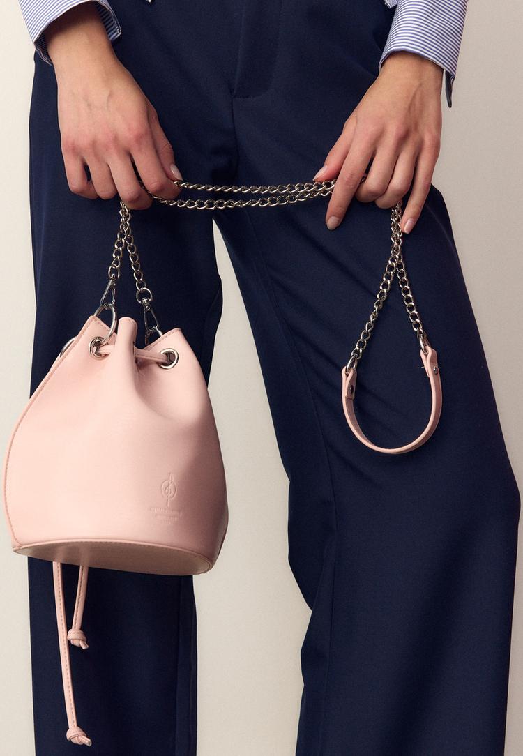  Stradivarius Σκληρή Τσάντα Πουγκί Με Καψούλια Παστέλ Ροζ Os - 4
