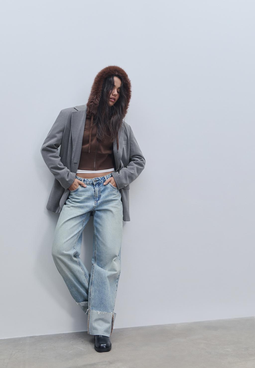 D65 Straight turn-up jeans