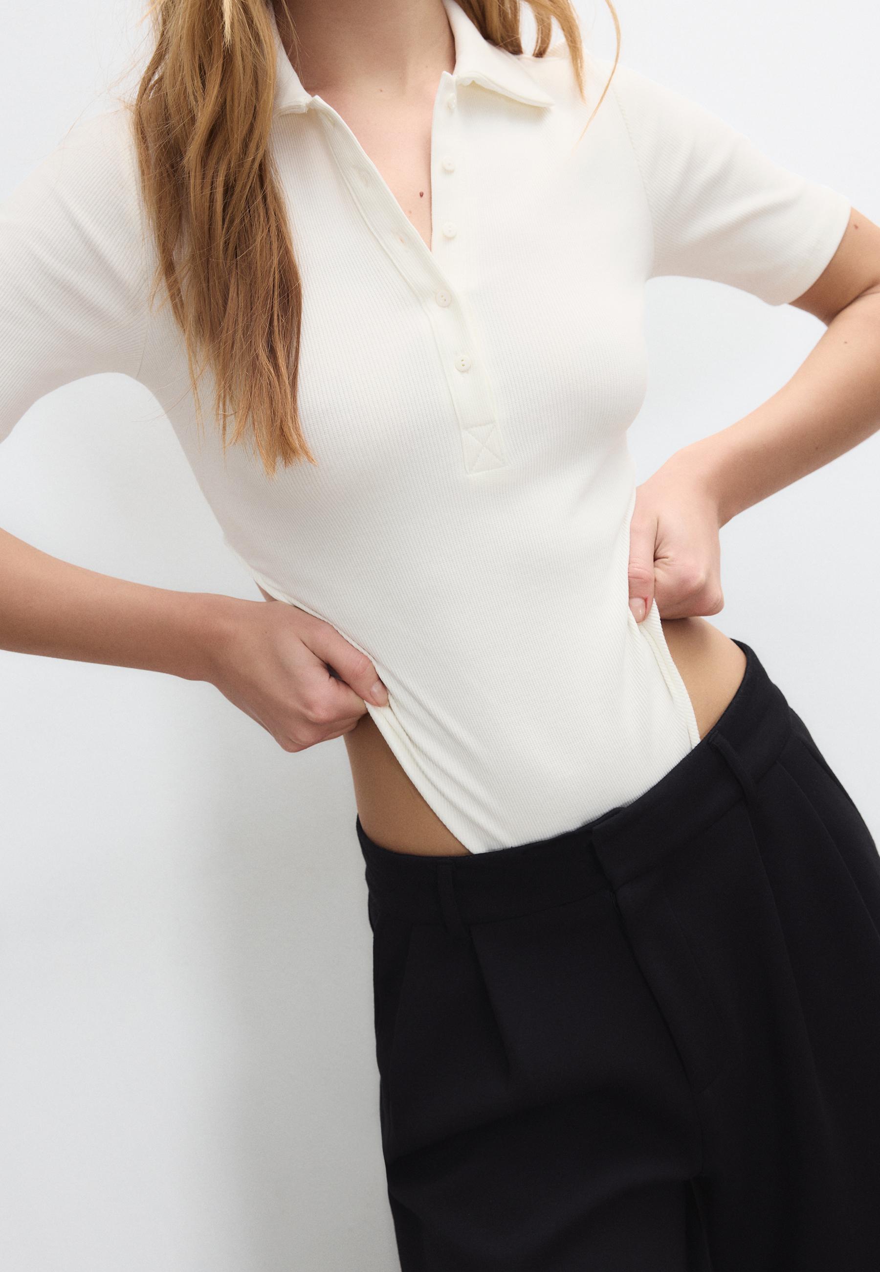 Polo bodysuit — Ecru