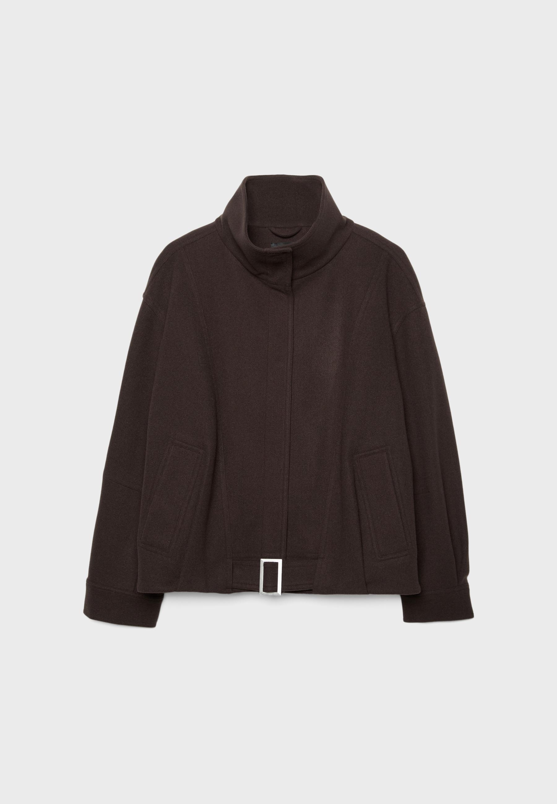 Oversize soft-touch bomber jacket — Brown