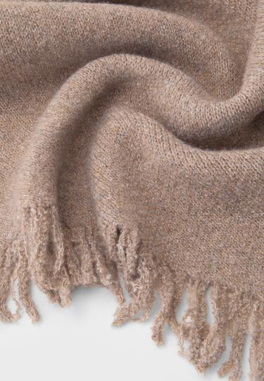 Fringed cape scarf — Beige 3