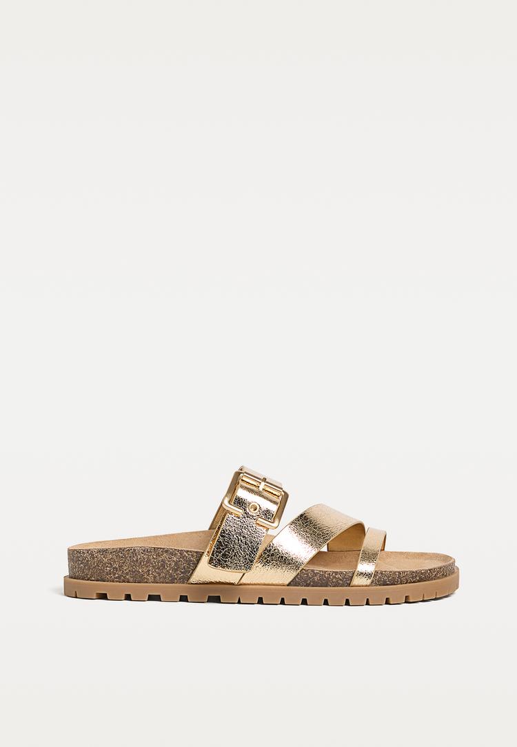 sandalias planas de tiras