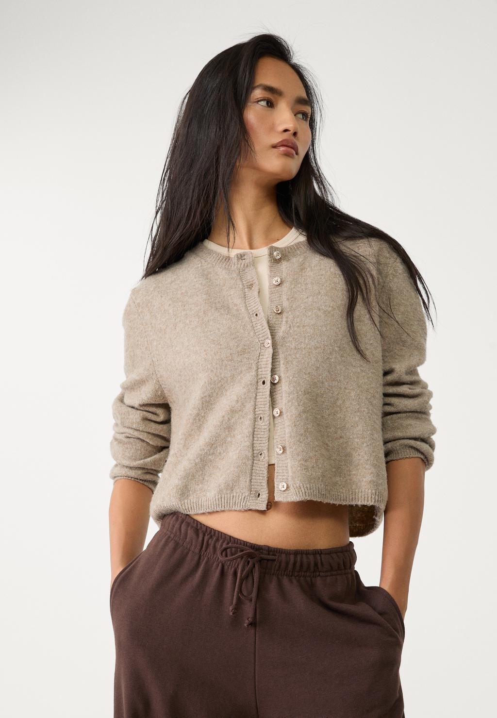 Soft-touch knit cardigan with buttons