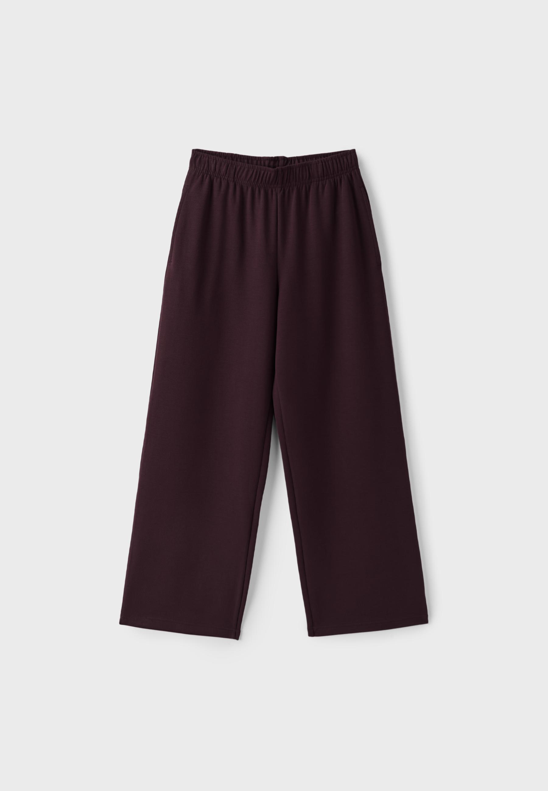 Wide-leg jogger trousers — Dark purple