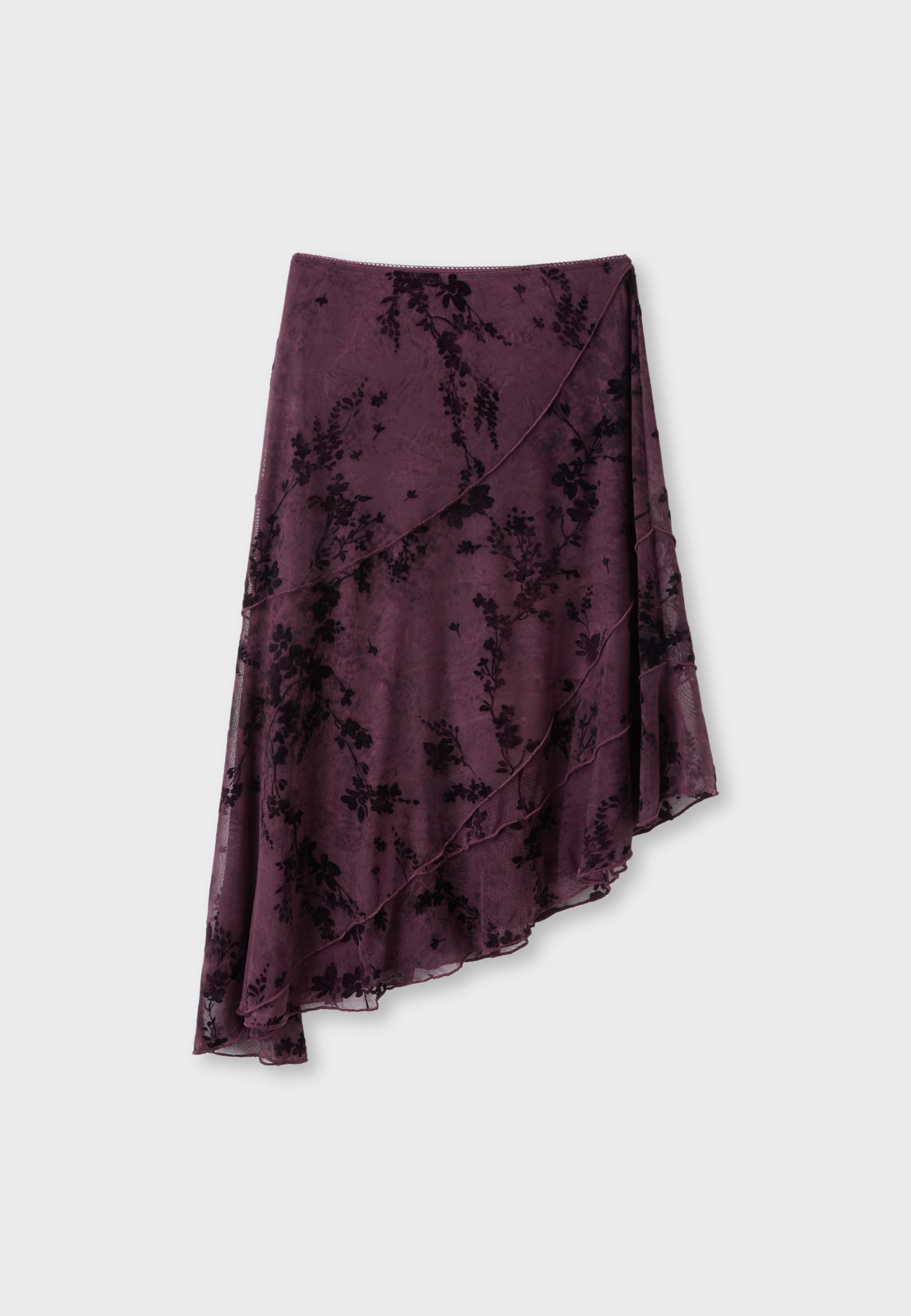 Asymmetric tulle skirt — Purple