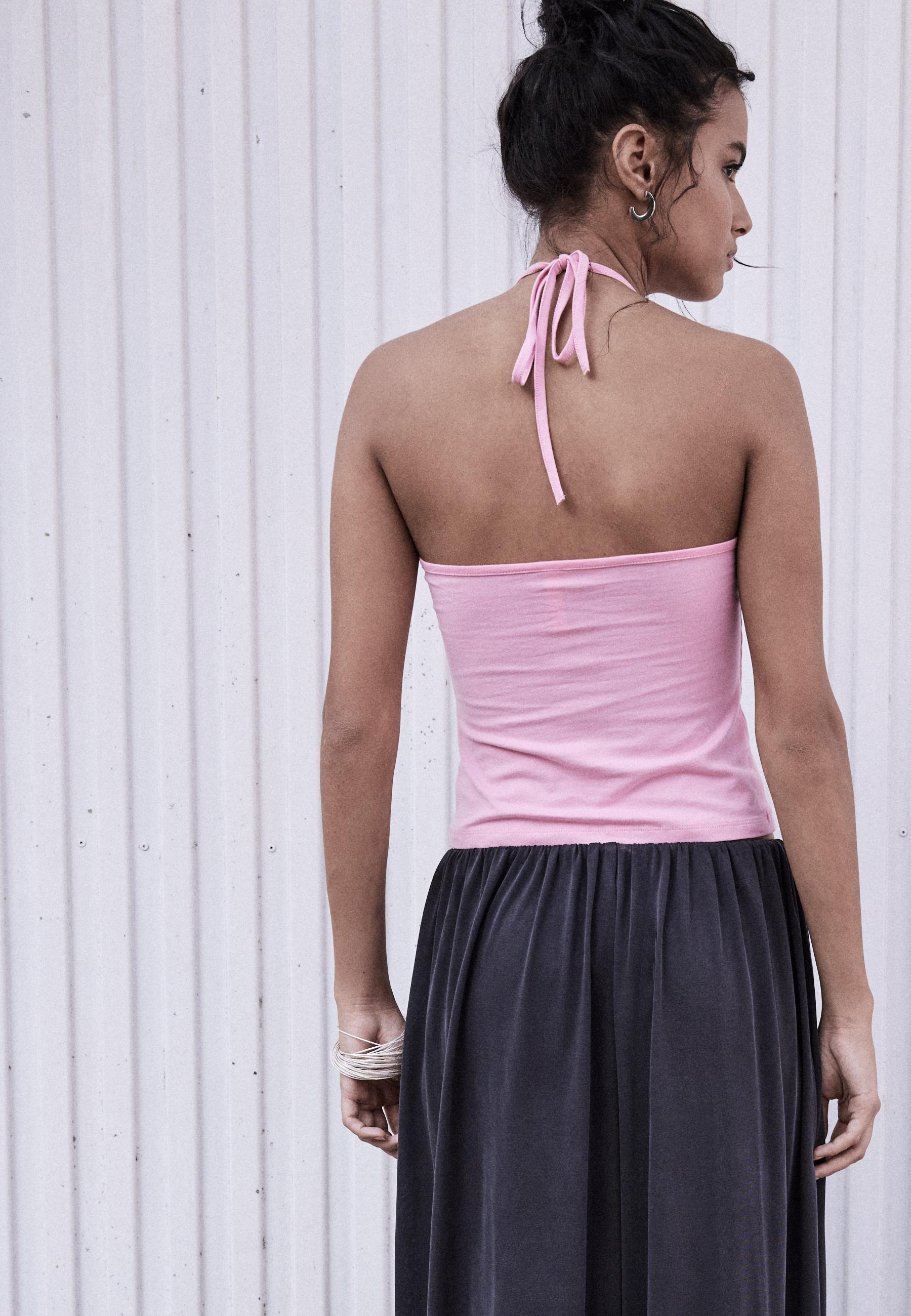 Knit halter top — Bubblegum pink