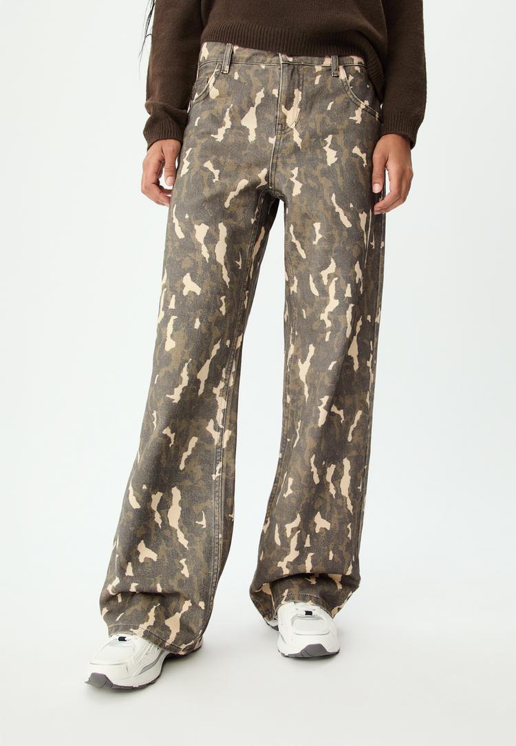pantalon straight estampado
