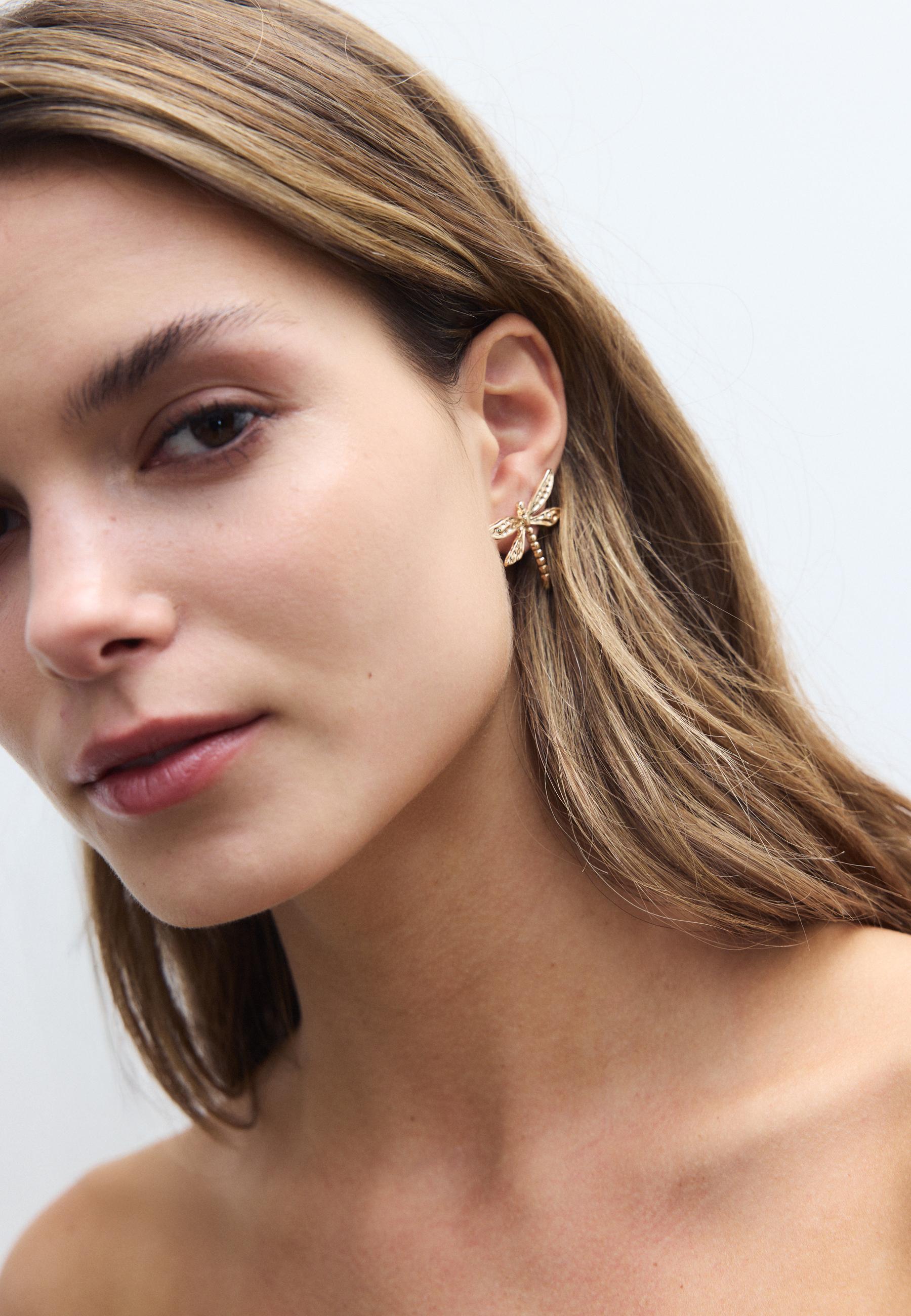 Set of 2 pairs of garden earrings — Gold