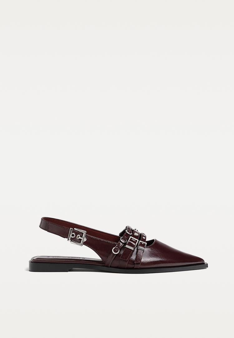 zapatos planos tiras hebillas