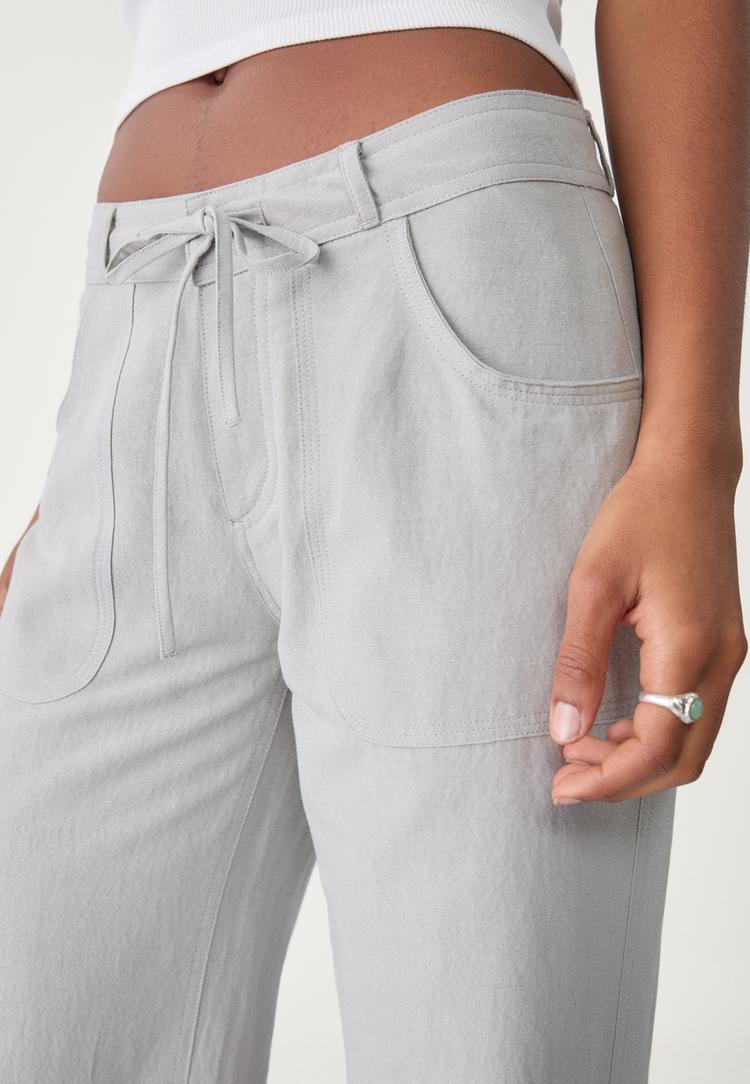 pantalon bolsillo con lino