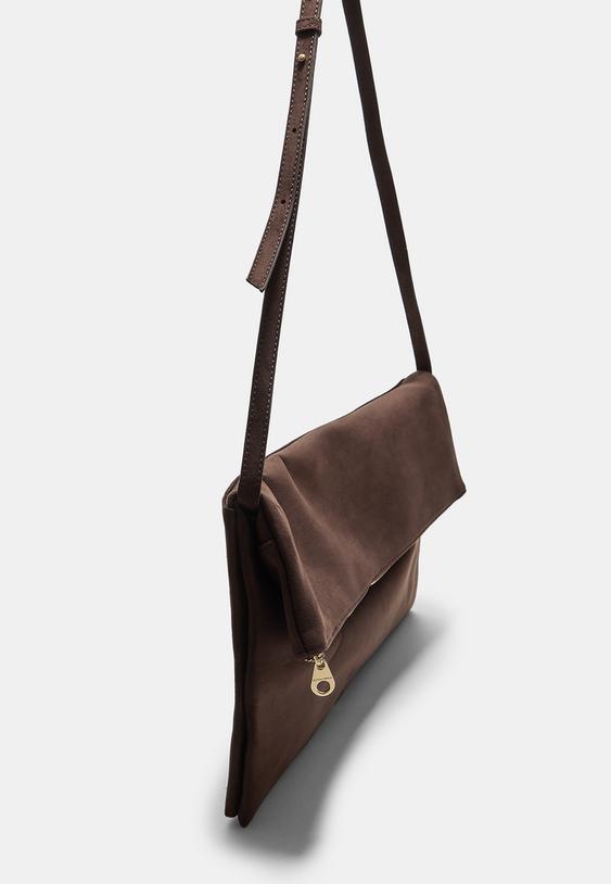 faux suede maxi clutch